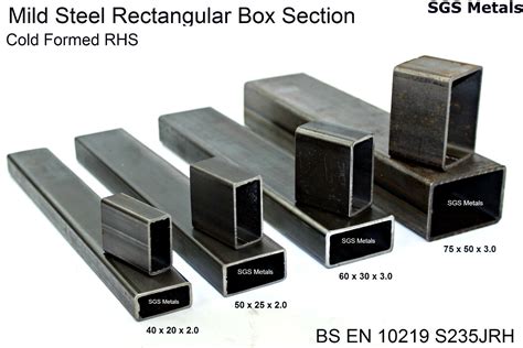 rectangular box section steel sizes